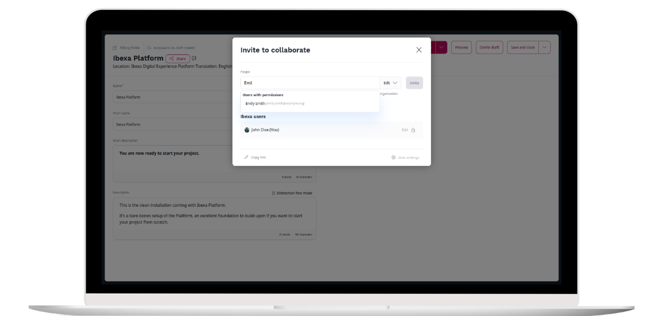 invite to collaborate